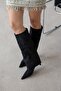 Mizu Women's Leggings Detailed Suede Boots Black - 3