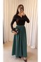 Beli Gathered Mevlana Skirt - 2323 - Green - 3
