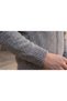 Men's Cardigan with Stand Collar and Zipper - Gray - 2