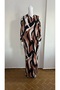 Black and Coffee Patterned Side Tie Viscose Prayer Dress Plus Size