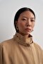 High Collar Medium Length Trench Coat Camel - 5