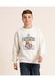 Senior Boys Off White Printed Sweatshirt