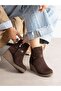 Pi̇uma Brown Suede Wedge Heeled Women's Boots - 3