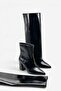 Tak Çıkart Dust Cover Detailed Zippered Pointed Toe Heeled Boots Black - 5