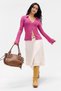 Fuchsia Color Button Detailed Long Sleeve Women's Blouse - 2