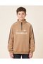 Senior Boys Tan High Neck Sweatshirt