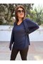 Scarf Ribbed Knitwear Navy Blue - 3