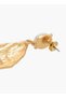 Gold Tone Shell Drop Earrings with Pushback Closure - 5