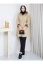 Leopard Printed Li Bondit Fabric Elastic Waist Hooded Hijab Trench Coat Rc905010 - 5