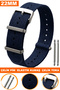 22mm Elastic Fabric Nato Textile Watch Band Strap N39Tld-L
