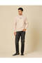 Men Beige Plain Sweatshirt - 5