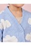 Girl Blue Cloud Print Cardigan - 3