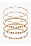 Pack of 5 Metallic Stone Embellished Bracelet