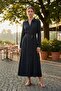 Women's Lyocell Belt Detailed Long Shirt Dress - 3
