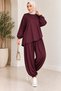 Women's Modal Suede Oversize Tunic with Elastic Waist Shalwar Trousers Two-Piece Set