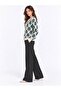 Women's Ethnic Patterned Gold Buttoned Crew Neck Knitwear Cardigan - 5