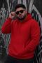 Bery Large Size Men's Hooded Basic Sweatshirt with Two Threaded Kangaroo Pockets - 3
