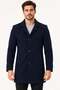 Men's Wool Blend Coat Navy Blue Plt9327