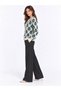 Women's Ethnic Patterned Gold Buttoned Crew Neck Knitwear Cardigan - 5