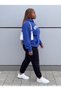 Unisex Oversize Hooded Tracksuit Set Hoodie and Sweatpants Blue - 2