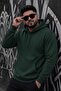 Bery Large Size Men's Hooded Basic Sweatshirt with Two Threaded Kangaroo Pockets - 2
