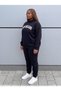 Unisex Black Oversize Hooded Tracksuit Set Hoodie Pants - 3