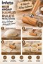 Wooden Dough Roller with Metal Body, Ergonomic Mini Rolling Pin - 3