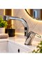 Chrome Mix Herringbone Spout Bathroom Sink Faucet – Single Handle Swivel Spout Faucet - 5