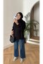 Women's Fleece Lined 3 Yarn Organic Cotton Oversize Basic Crew Neck Sweatshirt - 4