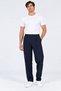 Men's 4 Season Pleated Pipe Leg Navy Blue Fabric Trousers S-12Xl - 4