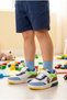 Children's Figured Velcro Sports Shoes Color Blocked Comfortable Sole Casual Sneaker School Shoes