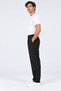 Large Size Men's Regular Fit Black Fabric Trousers with Tubular Legs - 6