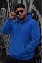 Bery Large Size Men's Hooded Basic Sweatshirt with Two Threaded Kangaroo Pockets - 2