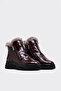 Genuine Leather Fur 240Kza2704-1 Claret Red Crocodile Women's Classic Boots 240Kza2704-1 - 4