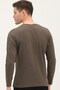 Men's Round Neck Cotton Sweatshirt Set of 2 Black-Khaki T8588 - 5