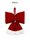 Christmas Ornament Velvet and White Plush Large Bow Red 34 cm