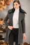 Women's Coat Plain Light Anthracite Z6643