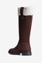 Women's Suede Boots with Fur Detail and Zipper Astrid Brown - 5