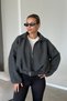 Women's Bomber Pattern Buckle Cashmere Coat Jacket - 2