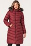 Women's Hooded Fur Detailed Coat Claret Red Z9690
