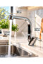 Chrome Mix Herringbone Spout Kitchen Sink Faucet – Single Handle Swivel Spout Faucet - 5