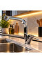 Chrome Mix Herringbone Spout Kitchen Sink Faucet – Single Handle Swivel Spout Faucet - 2