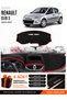 Renault Clio 3 (2005-2012) Compatible Glove Box Cover, Glove Box Case - Black-Red - Re017