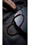 Burgundy Crystal Glass Beaded Steel Tip Adjustable Special Design Women's Necklace - 2
