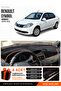 Renault Symbol Airbagged (2008-2011) Compatible Glove Box Cover, Glove Box Case - Black-Brown - Re030