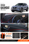 Nissan Qashqai (2021-2024) Compatible Glove Box Cover, Glove Box Case - Black-Red - Ni021