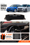 Skoda Scala (2020-2026) Compatible Glove Box Cover, Glove Box Case - Black-Brown - Sk005