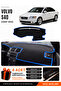 Volvo S40 (2008-2012) Compatible Glove Box Protection, Glove Box Cover, Glove Box Case - Black-Blue - Vo002