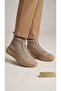9596 Mink Genuine Leather Nubuck Lace-Up Zippered Short Boots - 2