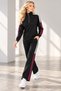 Women's Black Stripe Detailed Zippered Tracksuit Set – Sporty and Stylish Design for Casual Wear - 3
